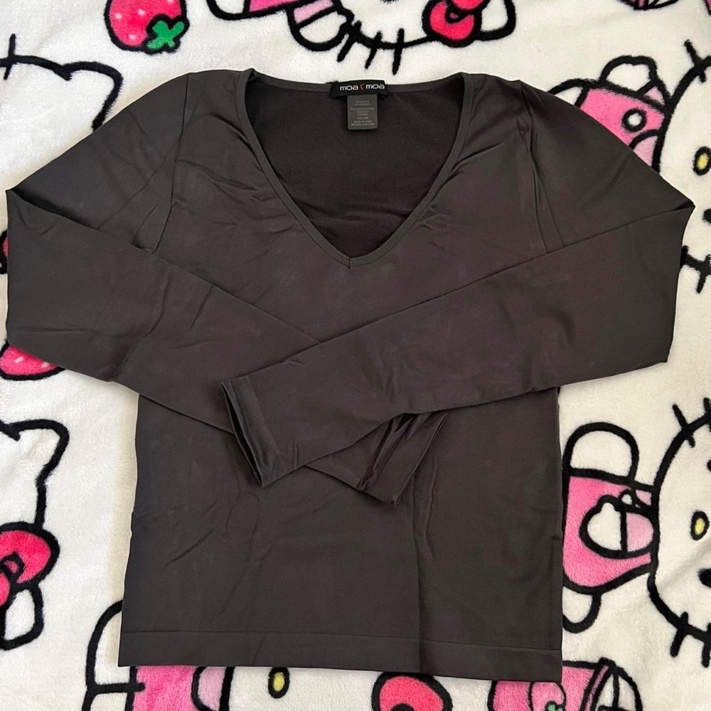 Moa Moa Women's Black and Grey Shirt
